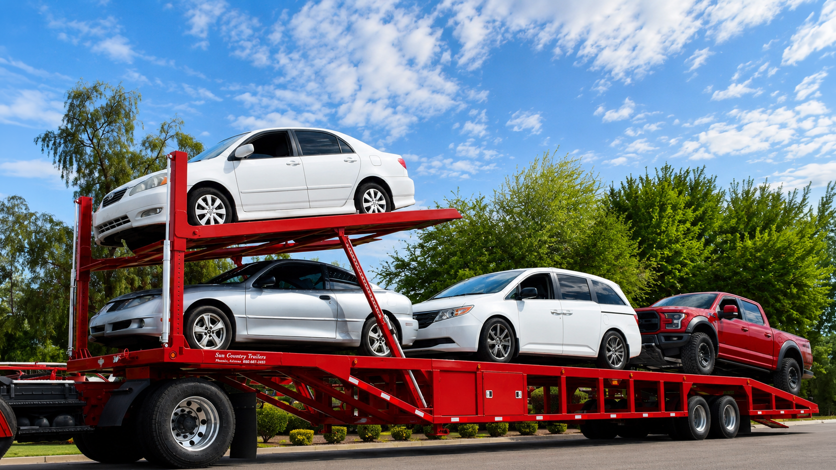 53 Foot Lo-Pro Lift & Tilt 4 Car Hauler